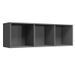 Meuble TV 3 niches bois gris brillant Membi 114 cm - Photo n°1