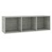 Meuble TV 3 niches bois gris effet béton Membi 114 cm - Photo n°1