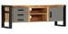 Meuble TV 3 tiroirs manguier massif clair et métal Mechi 120 cm - Photo n°1