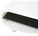 Meuble TV design bois blanc mat avec étagère verre trempé noir Romby 110 cm - Photo n°3