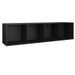 Meuble TV 4 niches bois noir Asana 143 cm - Photo n°1