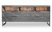 Meuble TV 4 tiroirs acacia massif et pieds gris métal Toupma - Photo n°1