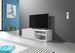 Meuble TV à Led 1 porte blanc et blanc laqué Alka 100 cm - Photo n°6