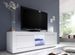 Meuble TV à LED 2 portes bois laqué blanc brillant Assic L 180 cm - Photo n°2
