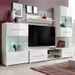 Meuble TV à LED 5 pièces bois blanc Glamourous - Photo n°1