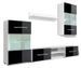 Meuble TV à LED 5 pièces bois noir et blanc Glamourous - Photo n°2