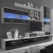 Meuble TV à LED 7 pièces bois blanc et noir brillant Glamourous - Photo n°1