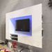 Meuble TV à LED bois blanc brillant Glamourous - Photo n°1