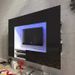 Meuble TV à LED bois noir et blanc brillant Glamourous - Photo n°1