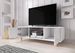 Meuble TV avec led 2 portes blanc mat et gris laqué Kuzani 140 cm - Photo n°6