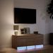 Meuble TV avec LED chêne marron 97x34x40 cm bois d'ingénierie - Photo n°5