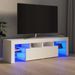 Meuble TV avec lumières LED Blanc 140x35x40 cm - Photo n°2