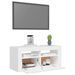 Meuble TV avec lumières LED Blanc 90x35x40 cm 2 - Photo n°6