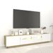 Meuble TV avec lumières LED Blanc et chêne sonoma 200x35x40 cm - Photo n°3