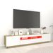 Meuble TV avec lumières LED Blanc et chêne sonoma 200x35x40 cm - Photo n°4