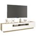 Meuble TV avec lumières LED Blanc et chêne sonoma 200x35x40 cm - Photo n°6