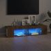 Meuble TV avec lumières LED chêne marron 135x39x30 cm - Photo n°1