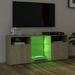 Meuble TV avec lumières LED Chêne sonoma 120x30x50 cm - Photo n°4