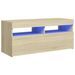 Meuble TV avec lumières LED Chêne sonoma 90x35x40 cm - Photo n°1