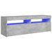 Meuble TV avec lumières LED Gris béton 120x35x40 cm - Photo n°1