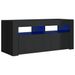 Meuble TV avec lumières LED Noir brillant 90x35x40 cm 2 - Photo n°1