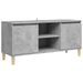 Meuble TV avec pieds en bois massif Gris béton 103,5x35x50 cm - Photo n°1