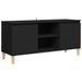 Meuble TV avec pieds en bois massif Noir 103,5x35x50 cm - Photo n°1