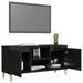 Meuble TV avec pieds en bois Noir brillant 103,5x35x50 cm - Photo n°4