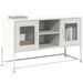 Meuble TV blanc 100,5x39x60,5 cm acier - Photo n°1