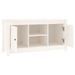 Meuble TV Blanc 103x36,5x52 cm Bois de pin massif - Photo n°4