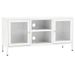 Meuble TV Blanc 105x35x52 cm Acier et verre - Photo n°1