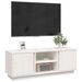 Meuble TV Blanc 110x35x40,5 cm Bois de pin massif - Photo n°4