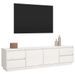 Meuble TV Blanc 176x37x47,5 cm Bois de pin massif - Photo n°4