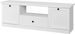 Meuble TV blanc 2 portes 1 tiroir style campagnard moderne Valex 139 cm - Photo n°5