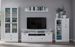 Meuble TV blanc 3 portes 5 niches style campagnard moderne Valex 177 cm - Photo n°2
