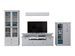 Meuble TV blanc 3 portes 5 niches style campagnard moderne Valex 177 cm - Photo n°5