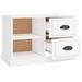 Meuble TV blanc 73x35,5x47,5 cm bois d'ingénierie - Photo n°4