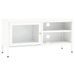 Meuble TV Blanc 90x30x44 cm Acier et verre - Photo n°1