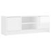 Meuble TV blanc brillant 102x30x37,5 cm bois d'ingénierie - Photo n°1