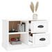 Meuble TV blanc brillant 73x35,5x47,5 cm bois d'ingénierie - Photo n°5