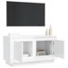 Meuble TV blanc brillant 80x35x45 cm bois d'ingénierie - Photo n°5