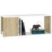 Meuble TV Blanc et chêne sonoma 80x24x32 cm - Photo n°1