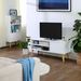 Meuble TV bois blanc 1 porte et 1 étagère Scandinave Maeva 110 cm - Photo n°3