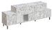 Meuble TV bois blanc effet marbre mélaminé 6 tiroirs 1 porte Kermina 171 cm - Photo n°1