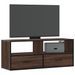 Meuble TV chêne marron 100x31x39,5cm bois d'ingénierie et métal - Photo n°1