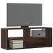 Meuble TV chêne marron 100x31x39,5cm bois d'ingénierie et métal - Photo n°1