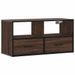 Meuble TV chêne marron 80x31x39,5 cm bois d'ingénierie et métal - Photo n°2