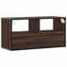 Meuble TV chêne marron 80x31x39,5 cm bois d'ingénierie et métal - Photo n°6