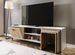 Meuble TV combiné avec table gigogne bois blanc et naturel Zirkon 180 cm - Photo n°4