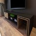 Meuble TV combiné avec table gigogne chêne et noir Zirkon 180 cm - Photo n°6